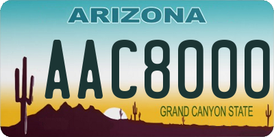 AZ license plate AAC8000