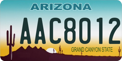 AZ license plate AAC8012