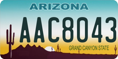 AZ license plate AAC8043