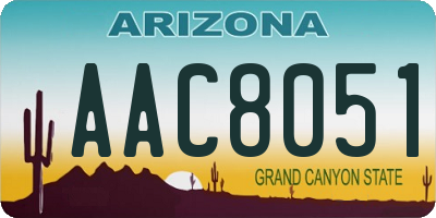 AZ license plate AAC8051