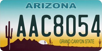 AZ license plate AAC8054
