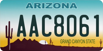 AZ license plate AAC8061