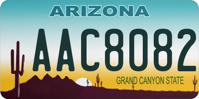 AZ license plate AAC8082