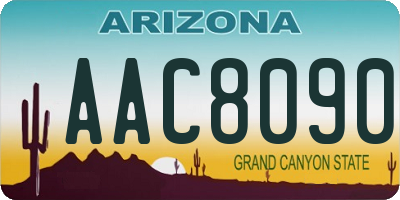 AZ license plate AAC8090