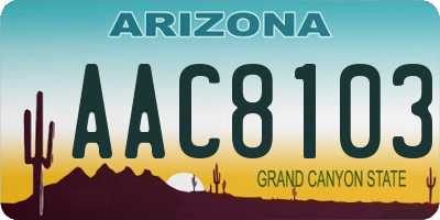 AZ license plate AAC8103