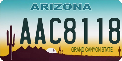 AZ license plate AAC8118