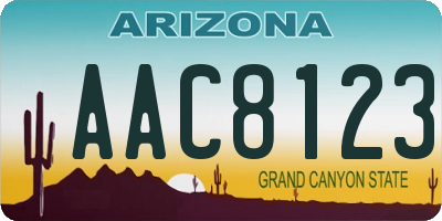AZ license plate AAC8123