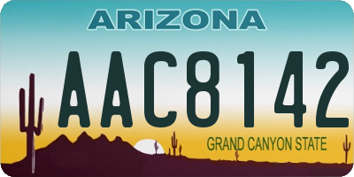 AZ license plate AAC8142