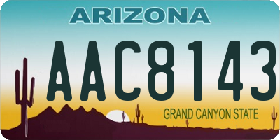 AZ license plate AAC8143
