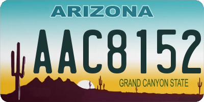 AZ license plate AAC8152