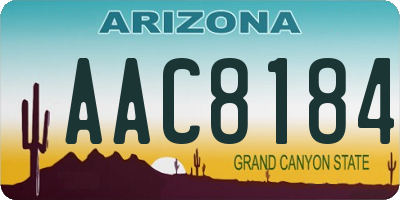 AZ license plate AAC8184