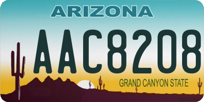 AZ license plate AAC8208