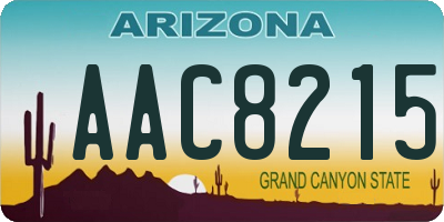 AZ license plate AAC8215