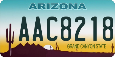 AZ license plate AAC8218