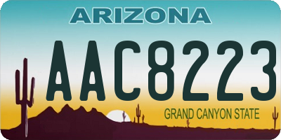 AZ license plate AAC8223