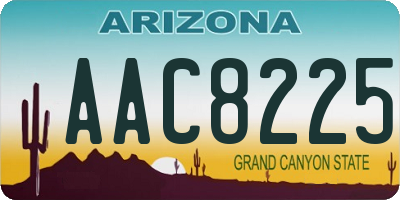 AZ license plate AAC8225