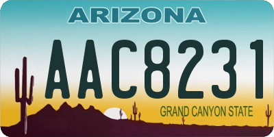 AZ license plate AAC8231