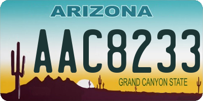 AZ license plate AAC8233