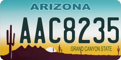 AZ license plate AAC8235