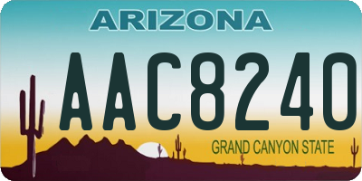 AZ license plate AAC8240