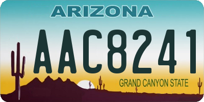 AZ license plate AAC8241