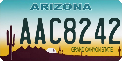 AZ license plate AAC8242