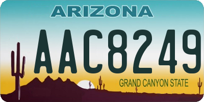 AZ license plate AAC8249