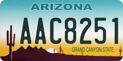 AZ license plate AAC8251