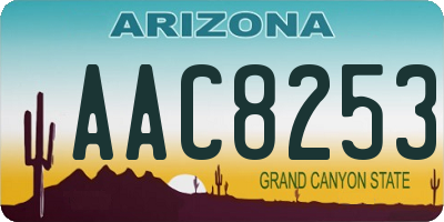 AZ license plate AAC8253