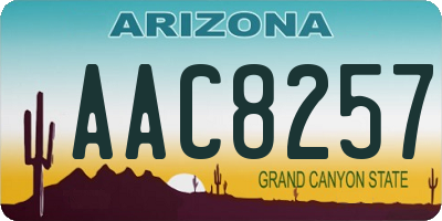 AZ license plate AAC8257