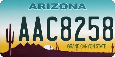 AZ license plate AAC8258