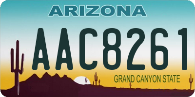 AZ license plate AAC8261
