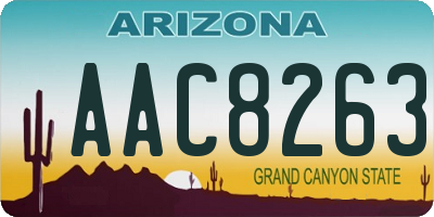 AZ license plate AAC8263