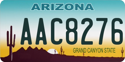 AZ license plate AAC8276