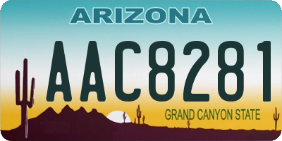 AZ license plate AAC8281