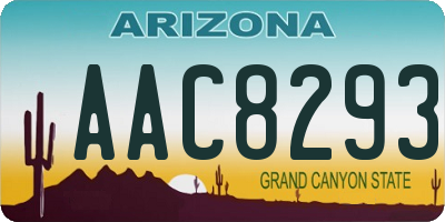 AZ license plate AAC8293