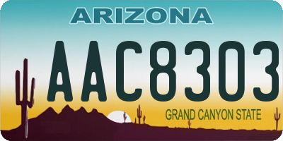 AZ license plate AAC8303