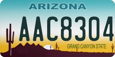 AZ license plate AAC8304