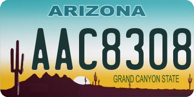 AZ license plate AAC8308