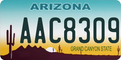 AZ license plate AAC8309