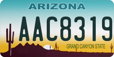 AZ license plate AAC8319