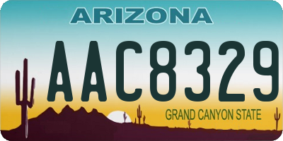 AZ license plate AAC8329