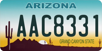 AZ license plate AAC8331