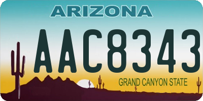 AZ license plate AAC8343