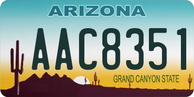 AZ license plate AAC8351