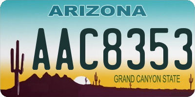 AZ license plate AAC8353
