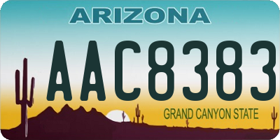 AZ license plate AAC8383