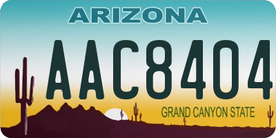 AZ license plate AAC8404