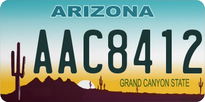AZ license plate AAC8412