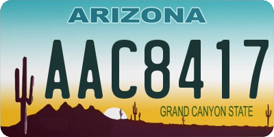 AZ license plate AAC8417